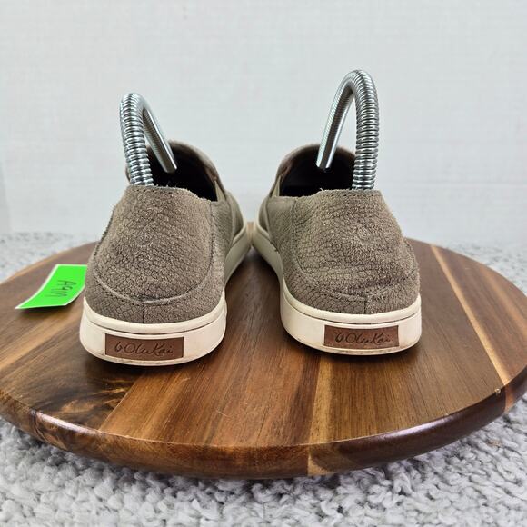 Olukai Pehuea Leather Clay Honu Snake Print Casual Slip On Sneakers Womens 7 - Picture 2 of 11